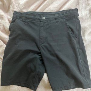 Prana black breathable Hybridizer shorts sz 31